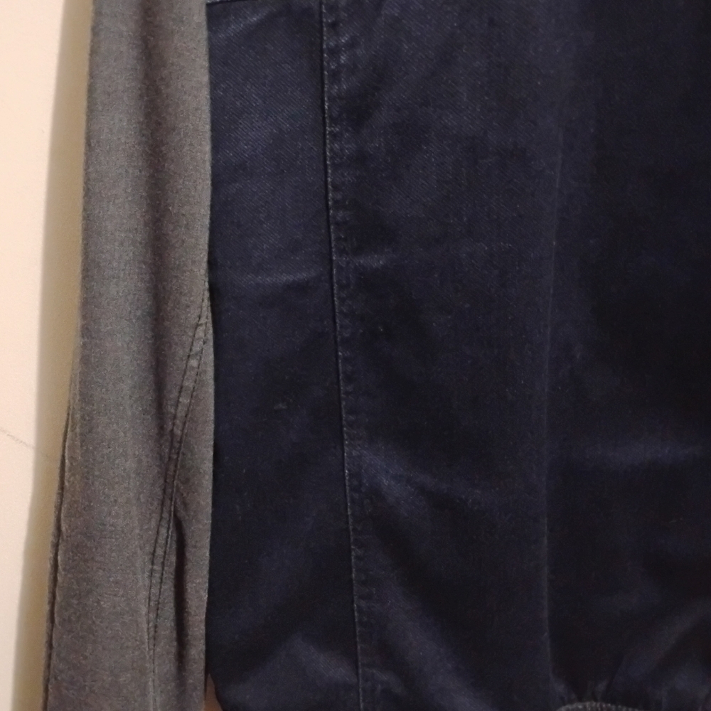 ZARA Men's Denim Couture  Jacket with Leather Sleeves Size XL - Picture 7 of 12